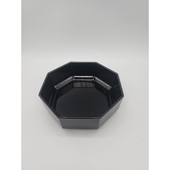 Arcoroc France Black Amethyst Glass 5.5" Octagon Octime Salad Bowl Vintage - Picture 9 of 12
